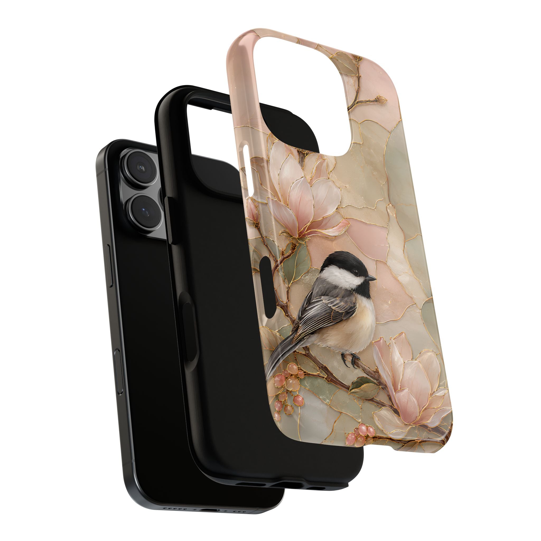 Chickadee iPhone Case | Magnolia Flower iPhone Case