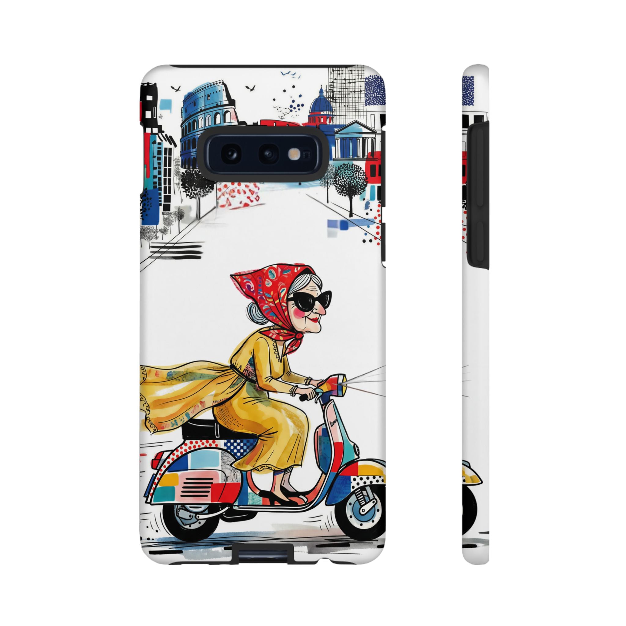Vintage Vespa Granny Samsung Galaxy Phone Case | Retro Scooter Travel iPhone Cover