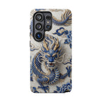 Asian Zodiac Dragon Samsung Galaxy Phone Case | Blue & White Porcelain Luxury Protective Case | Year of the Dragon Gift
