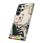 Bulldog Driver Samsung Galaxy Phone Case | Cute Retro Dog Illustration