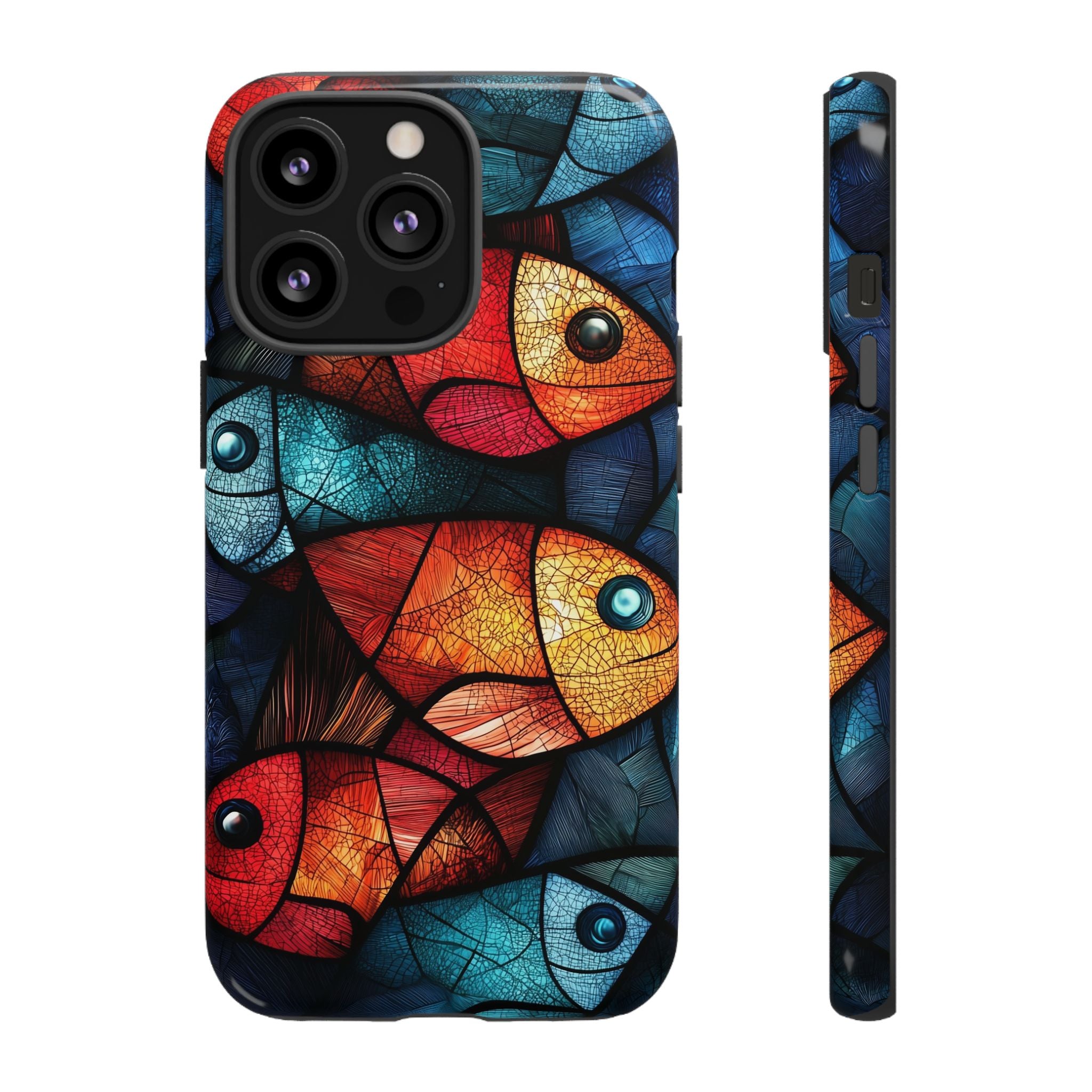Fish Mosaic Tough iPhone Case — Colourful Artistic Fish Pattern