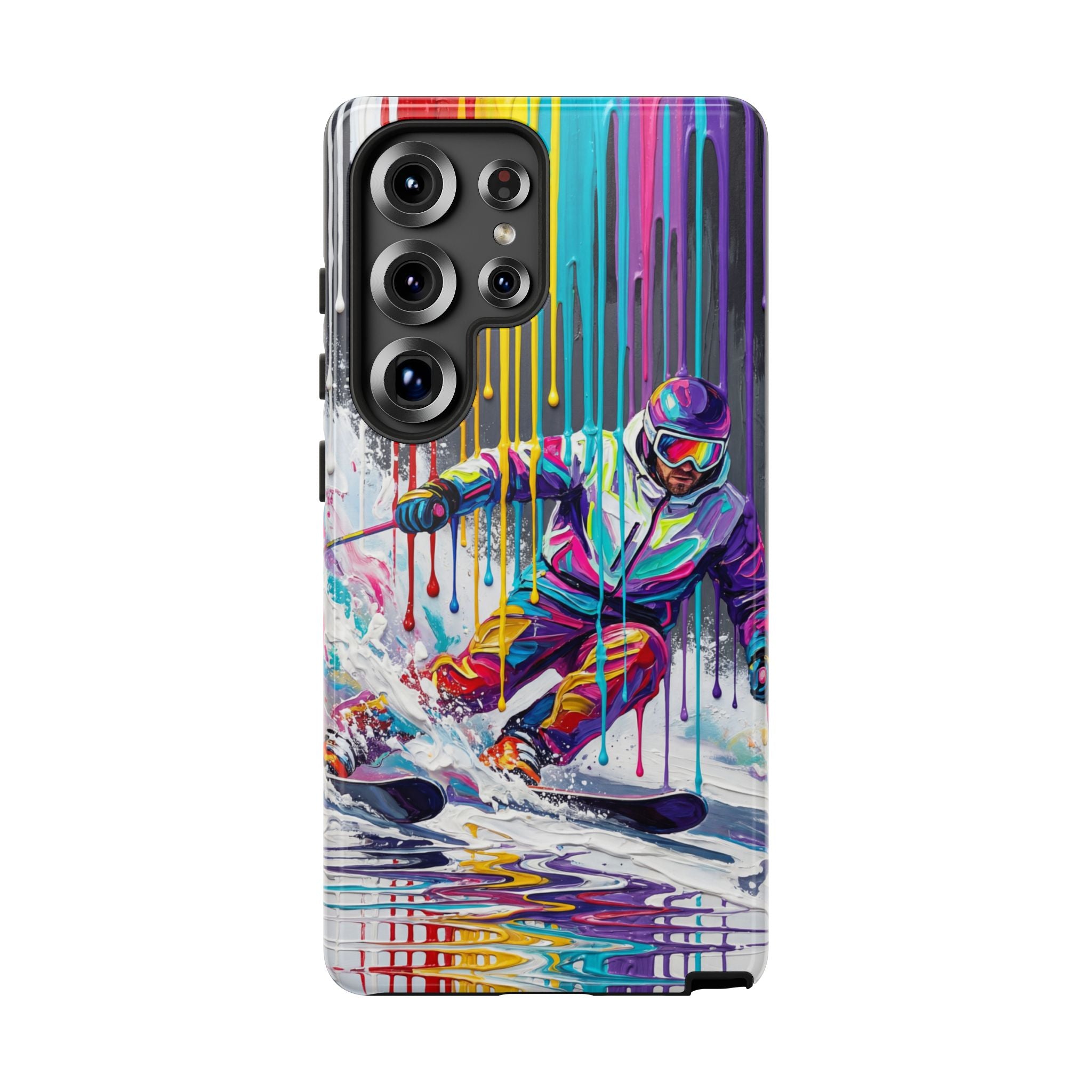 Colourful Skiing Drip Art Tough Samsung Galaxy Phone Case