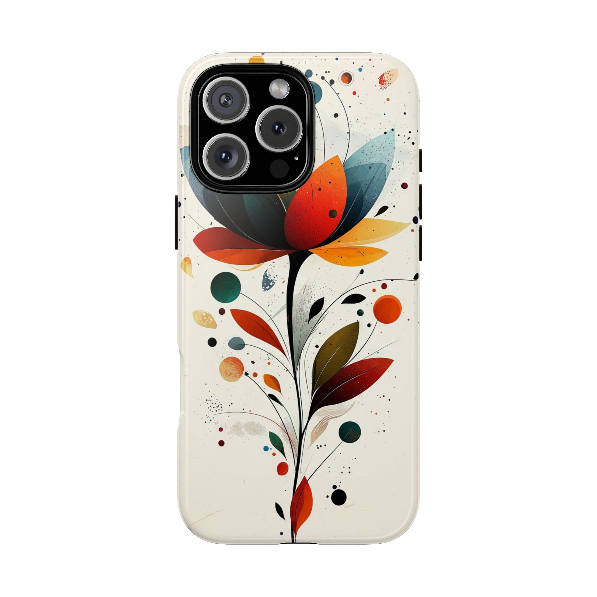 Floral Abstract Tough iPhone Case | Colourful Lotus Art Protective Cover
