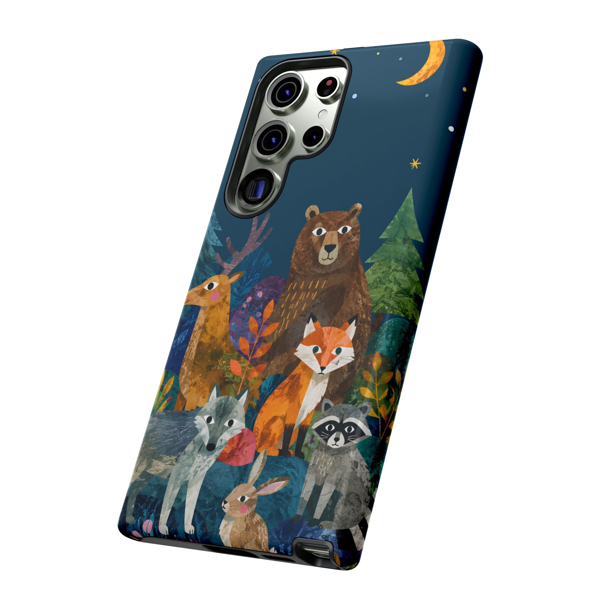 Forest Friends Samsung Galaxy Phone Case | Nighttime Woodland Animals Design