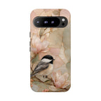 Chickadee Google Pixel Phone Case | Magnolia Flower Phone Case