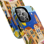 Mediterranean Scooter iPhone Case | Coastal Lemon Grove Design