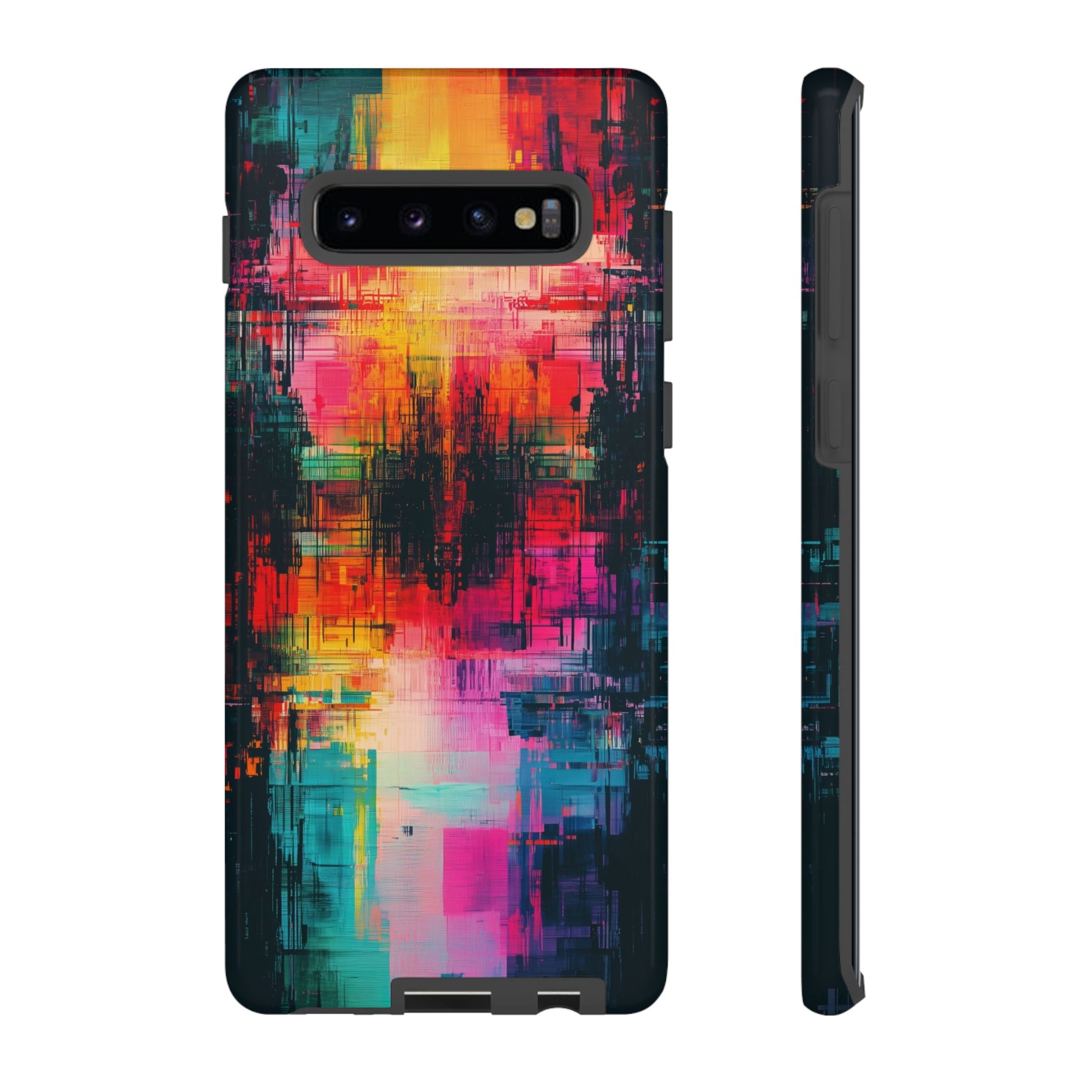 Abstract Neon Glitch Art Tough Samsung Galaxy Case