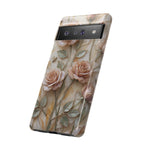 Custodia protettiva resistente per Google Pixel con motivo floreale rosa antico