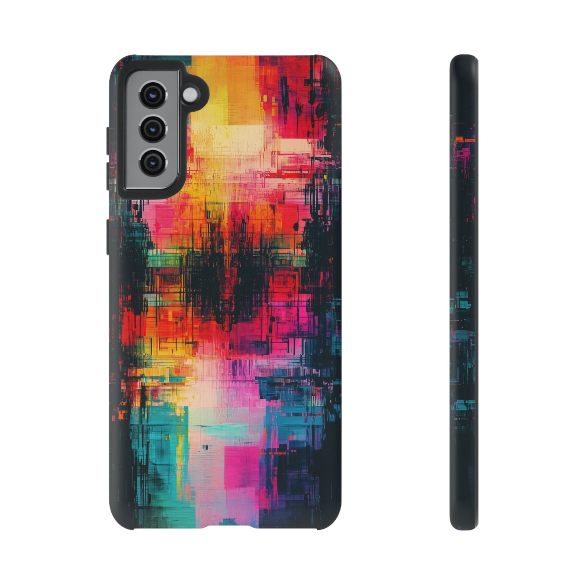 Abstract Neon Glitch Art Tough Samsung Galaxy Case