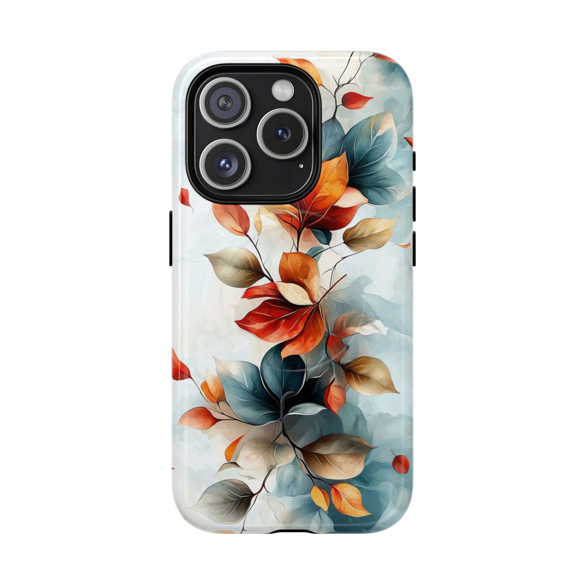 Custodia MagSafe resistente per iPhone con motivo floreale autunnali