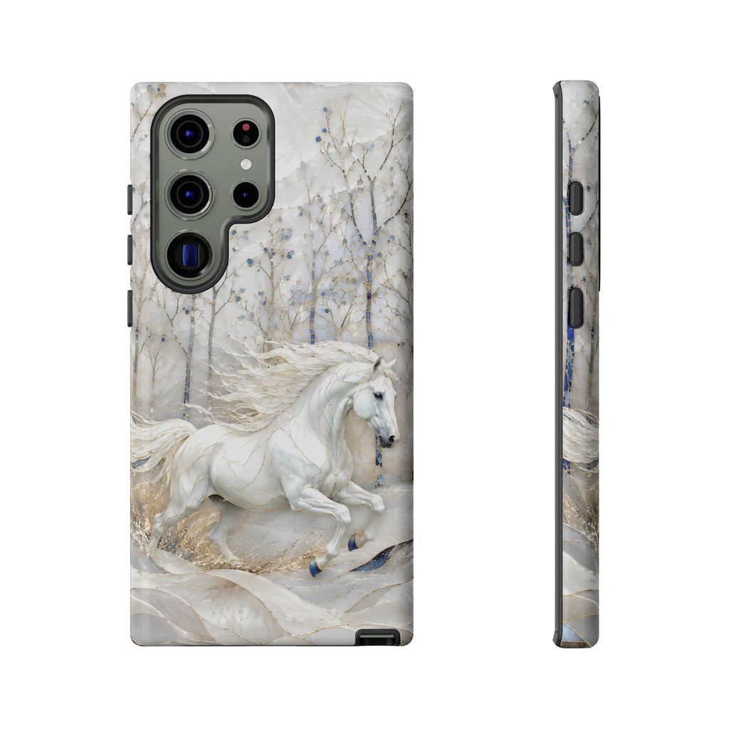 White Horse Samsung Galaxy Phone Case | Winter Forest iPhone Case