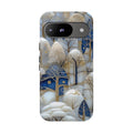 Blue Gold Winter Forest Google Pixel Case — Elegant Tree Pattern Tough Case
