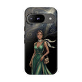 Elegant Woman in Green Dress Art Protective Tough Google Pixel Phone Case