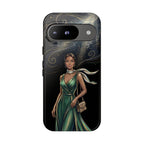 Elegant Woman in Green Dress Art Protective Tough Google Pixel Phone Case