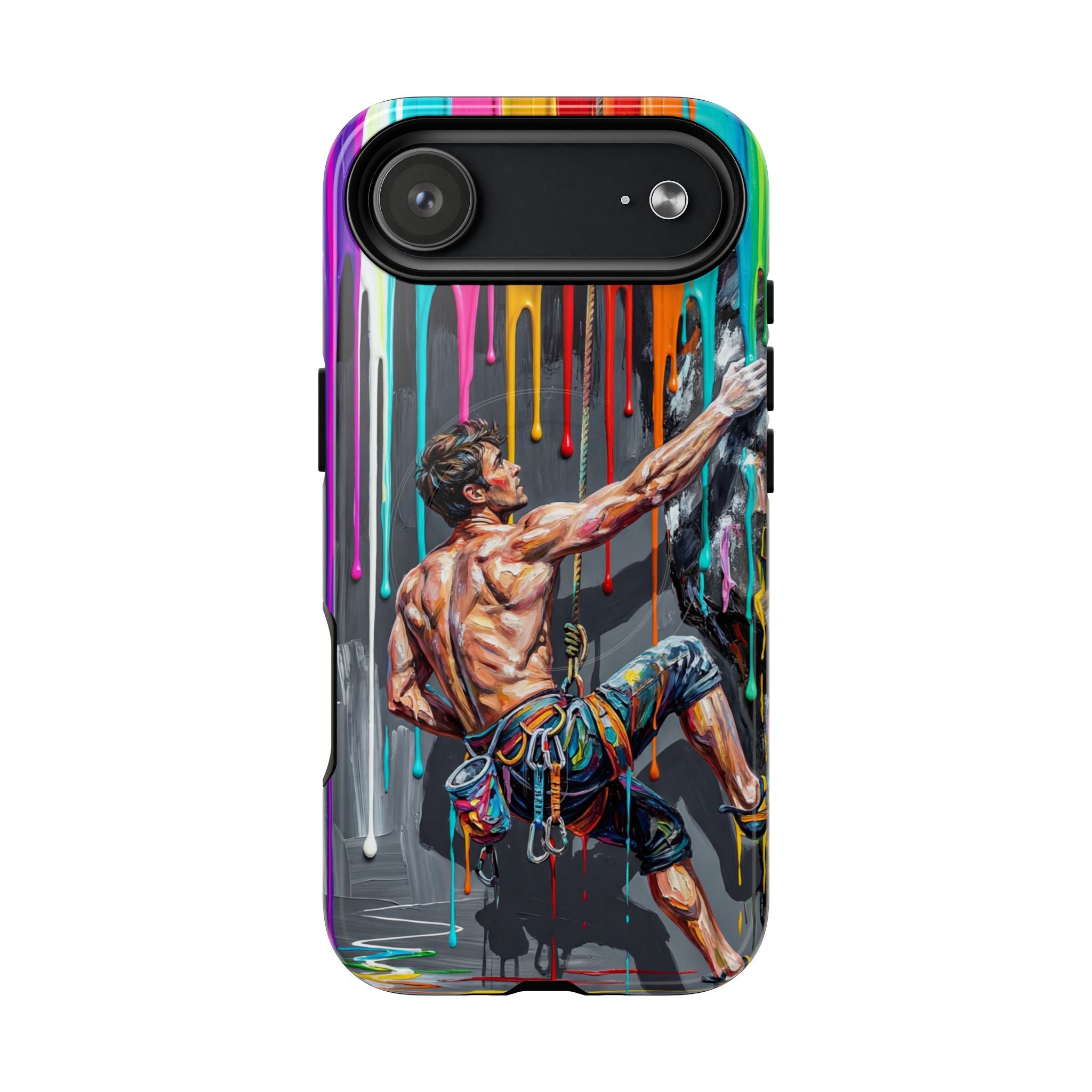 Colourful Rock Climber Art Protective MagSafe iPhone Case