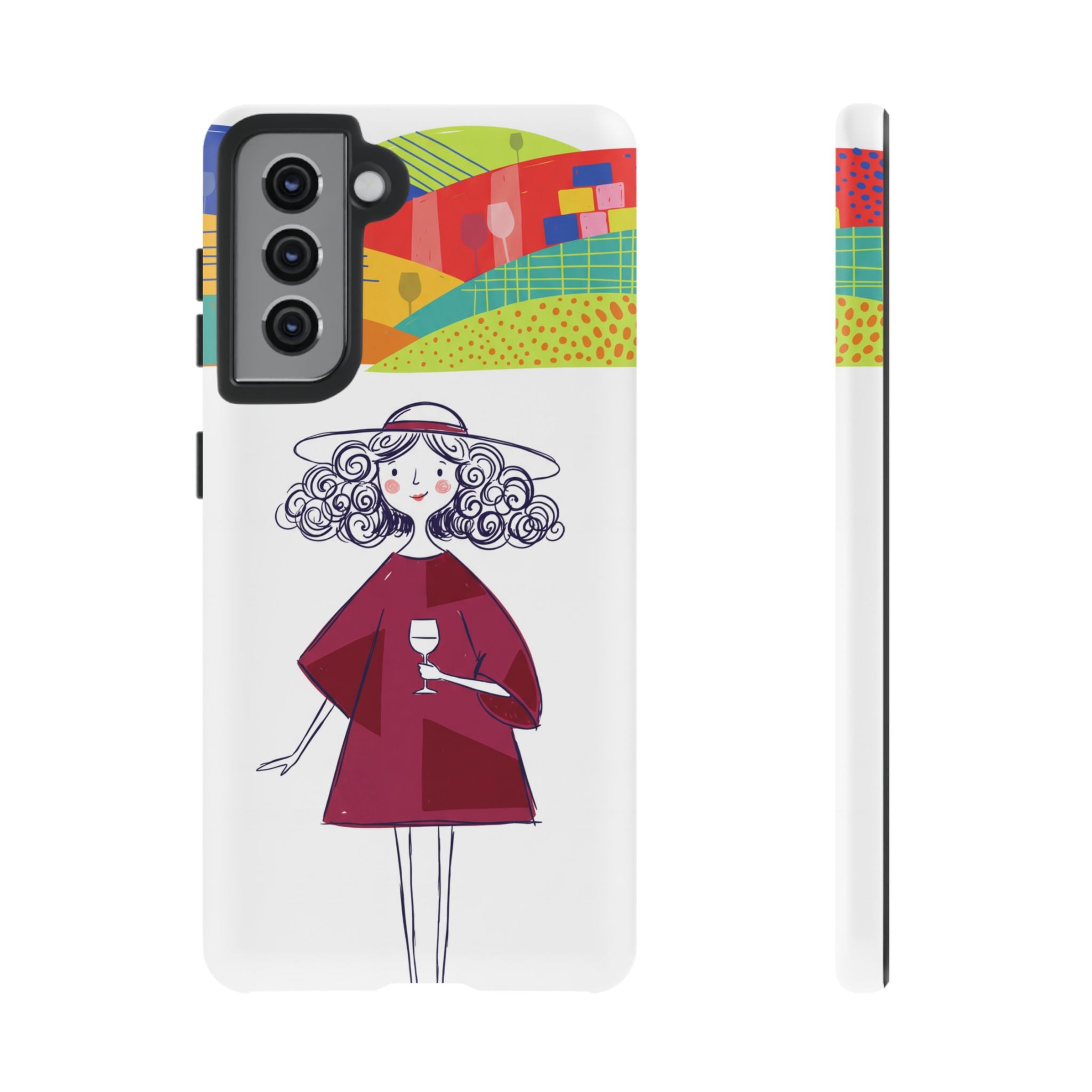 Colourful Artistic Wine Lady Samsung Galaxy Phone Case