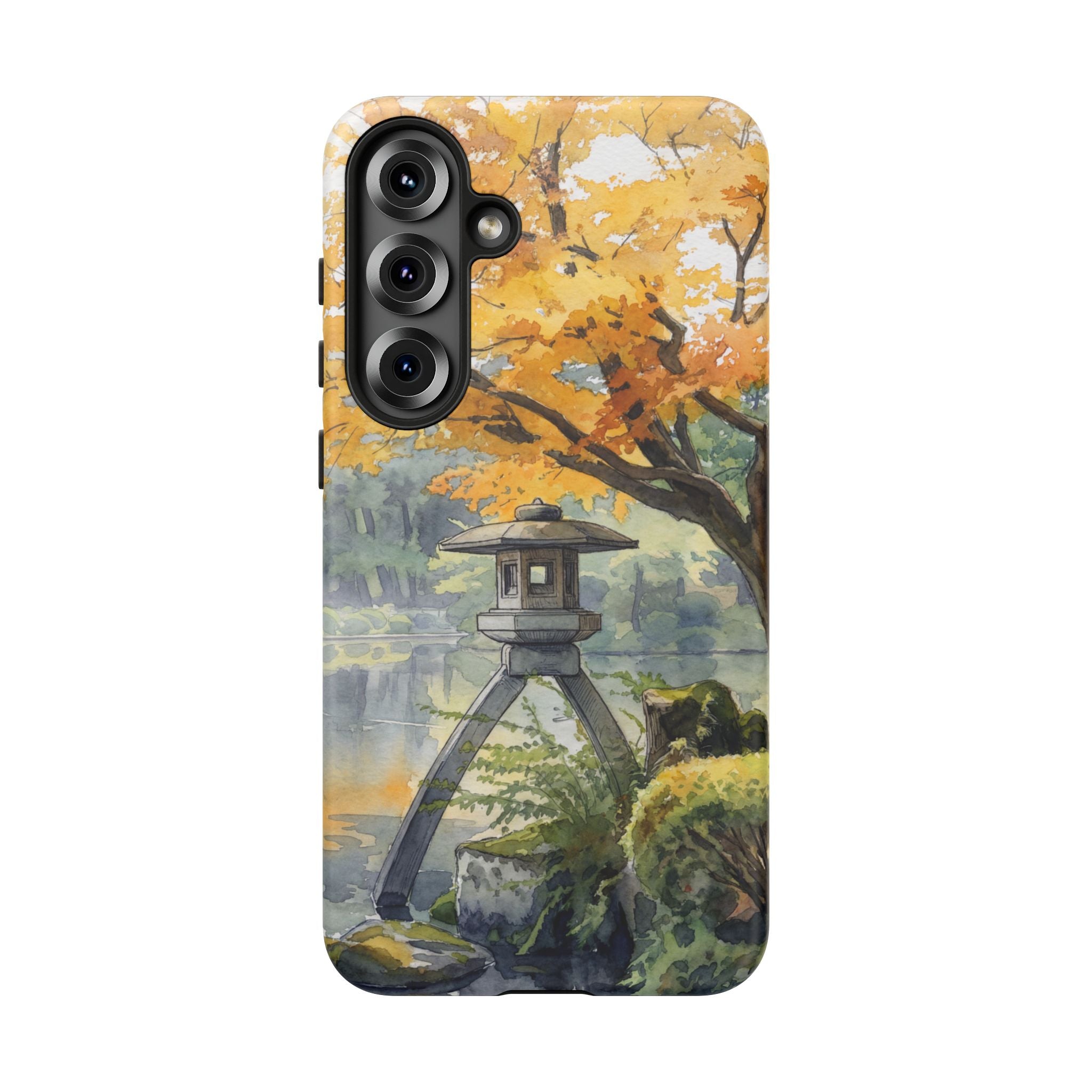 Autumn Japanese Garden Samsung Galaxy Phone Case | Scenic Lantern Fall