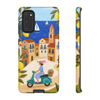 Mediterranean Scooter Samsung Galaxy Phone Case | Coastal Lemon Grove Design