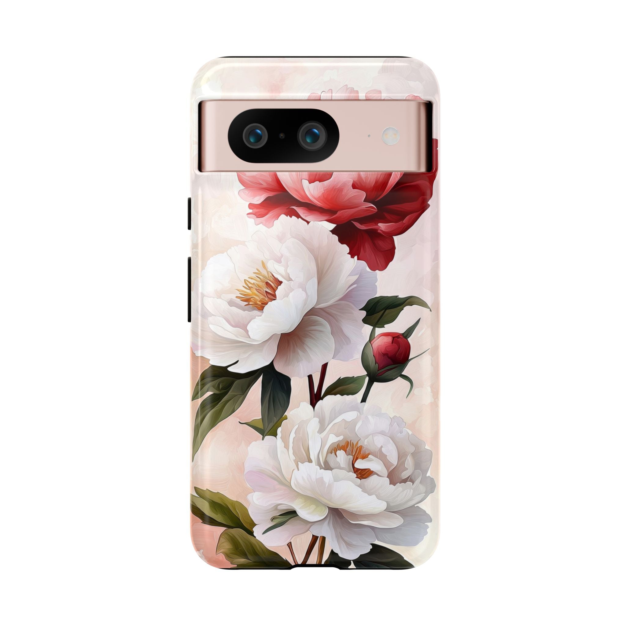 Floral Peonies Google Pixel Case | Pink & White Vintage Flower