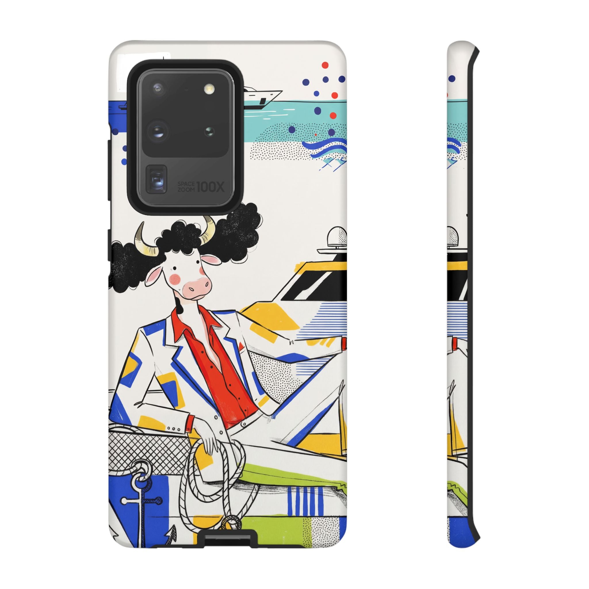Nautical Cow Graphic Protective Samsung Galaxy Phone Case