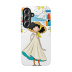 Cute Summer Girl Samsung Galaxy Phone Case | Whimsical Coastal Illustration Protective Case