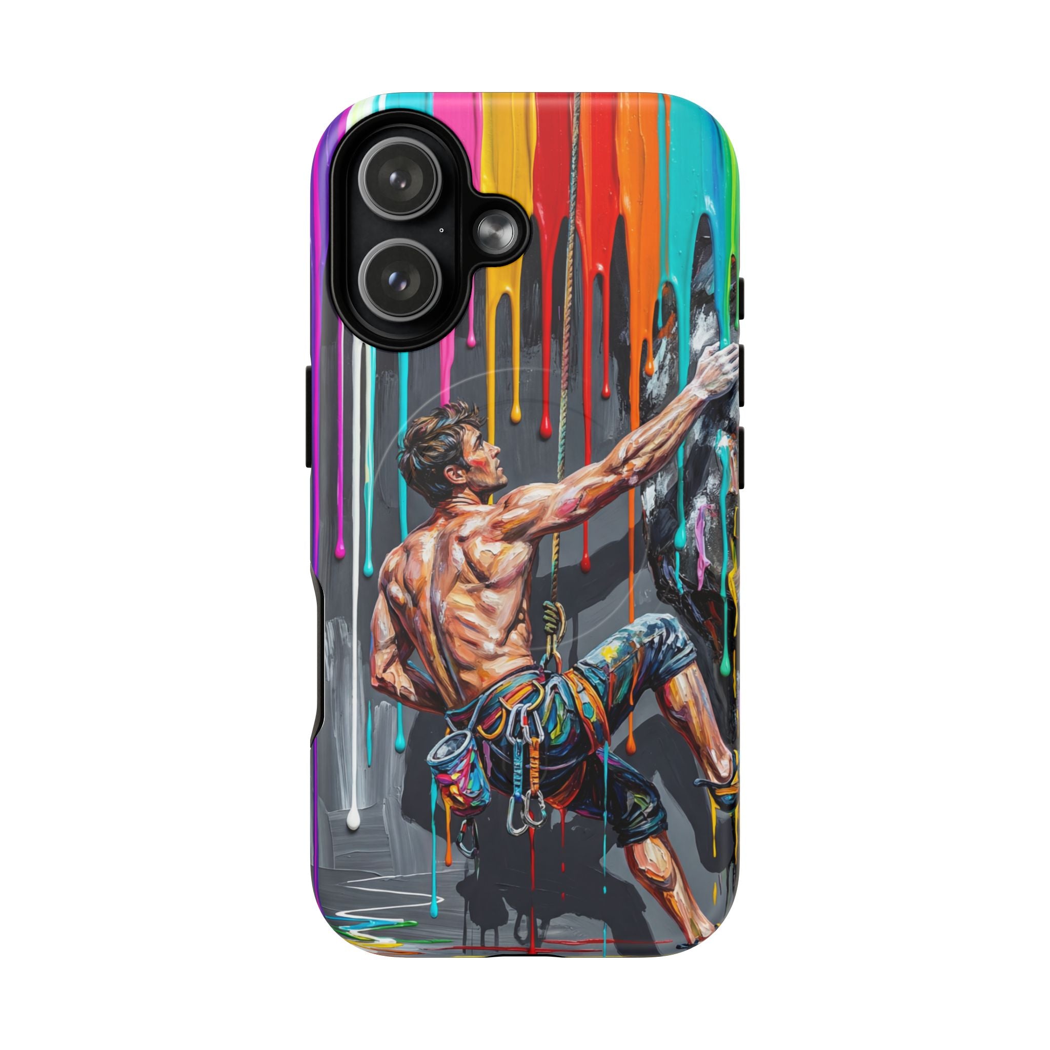 Colourful Rock Climber Art Protective MagSafe iPhone Case