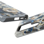 Floral Quilled Art Samsung Galaxy Case — Blue & Cream Decorative Protection