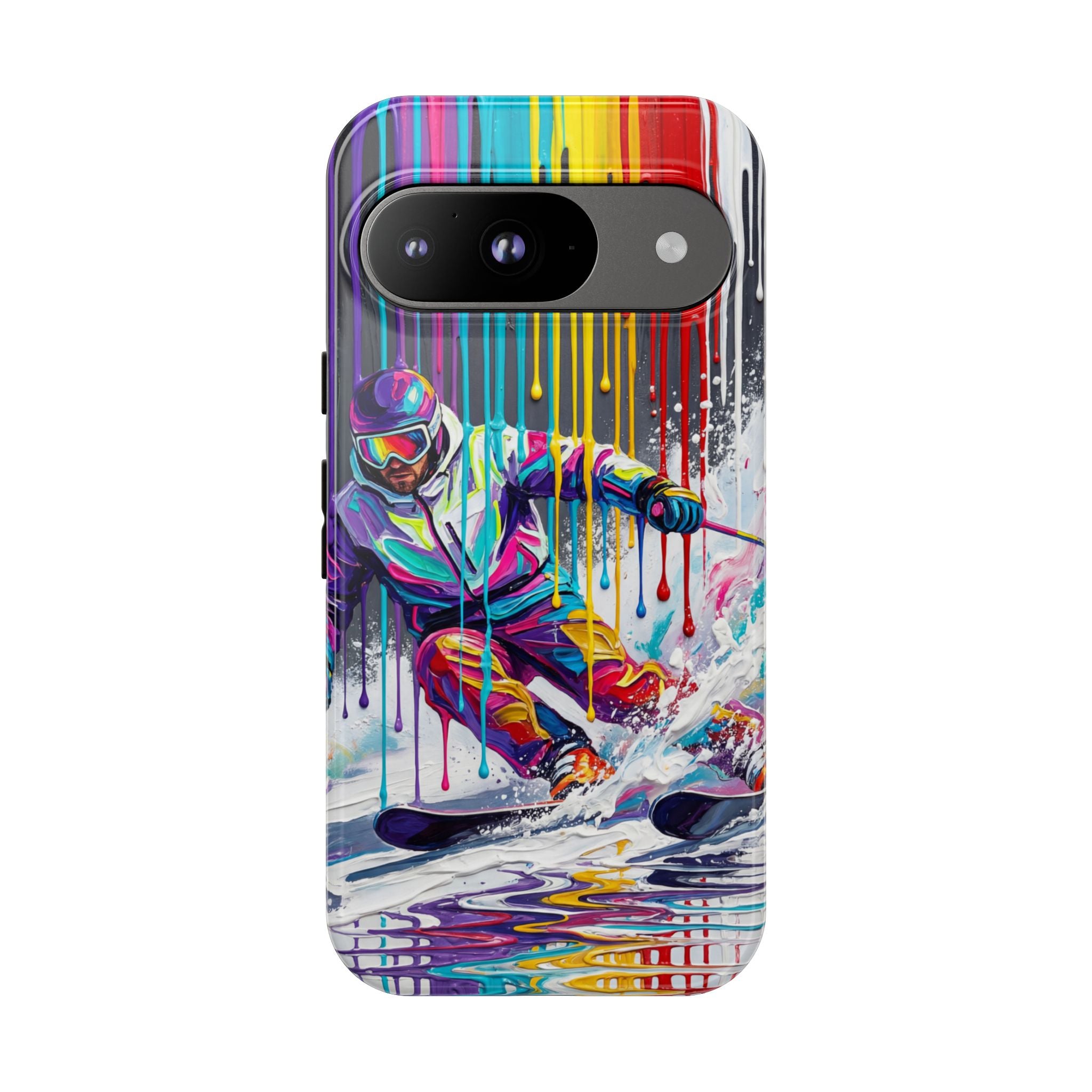 Colourful Skiing Drip Art Tough Google Pixel Phone Case