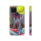 Colorful Surreal Forest Google Pixel Case | Neon Moon, Trees & Abstract Landscape