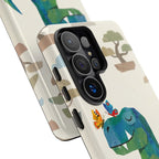 Meditating Dinosaur Samsung Galaxy Phone Case | Cute T-Rex with Butterflies and Bonsai