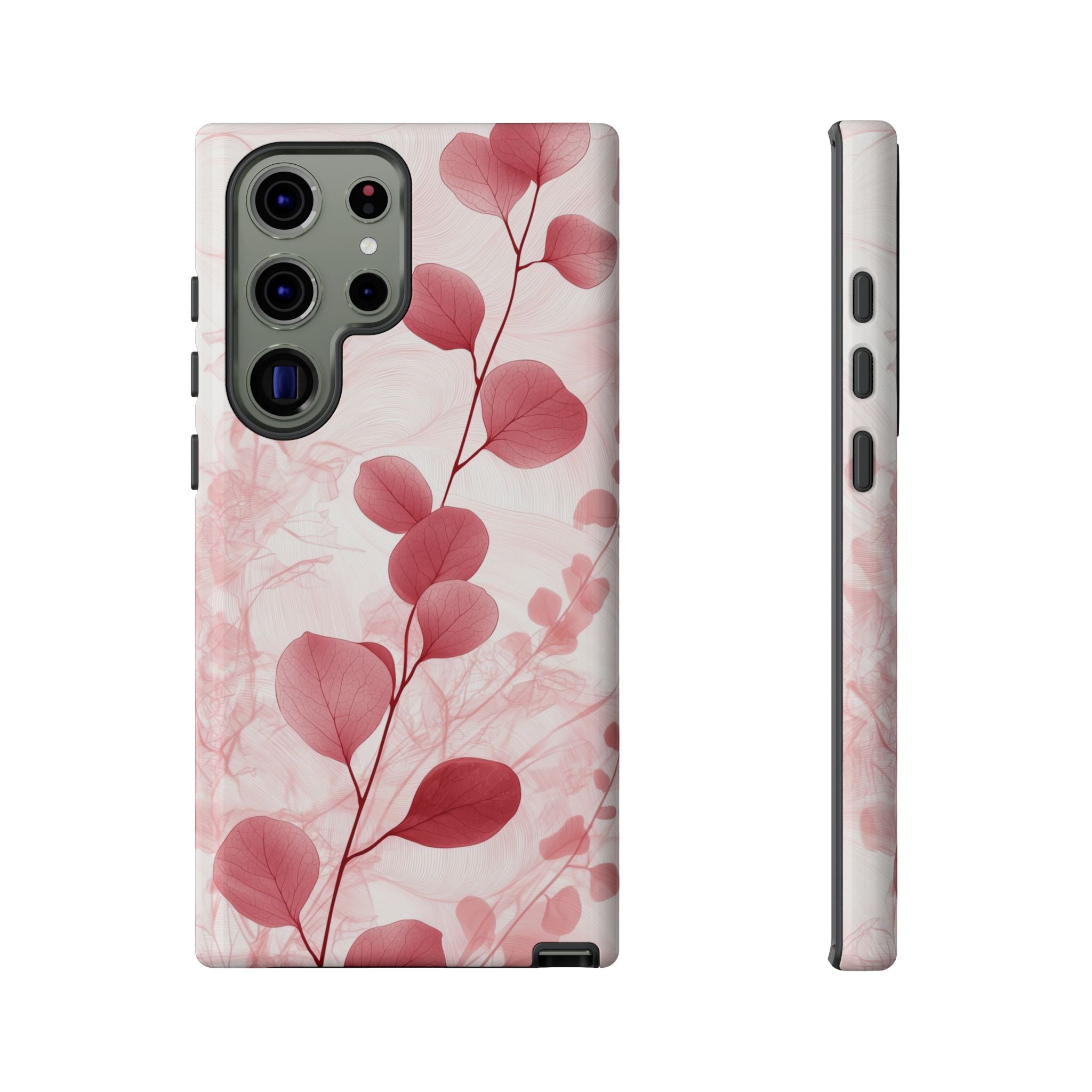 Pink Botanical Floral Eucalyptus Samsung Galaxy Phone Case