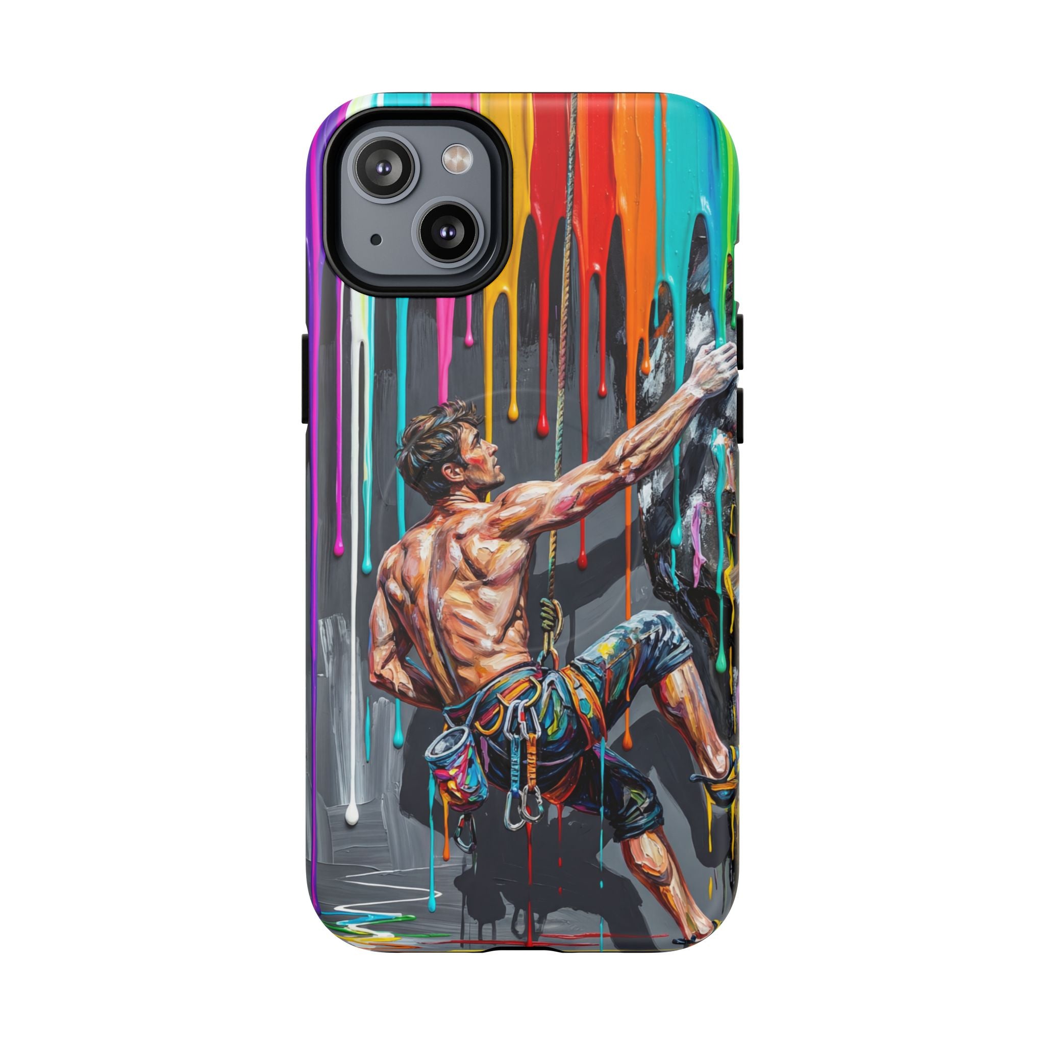 Colourful Rock Climber Art Protective MagSafe iPhone Case
