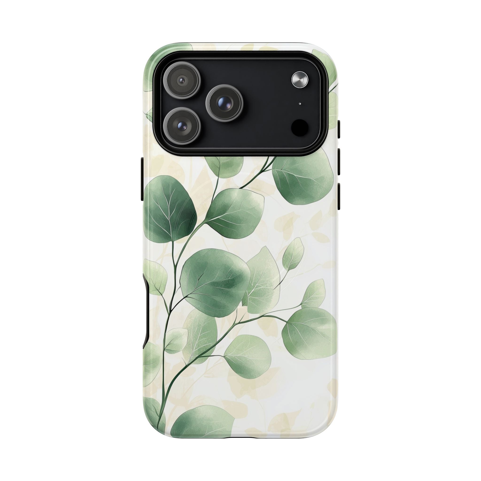 Botanical Eucalyptus Tough MagSafe iPhone Case | Green Watercolour Leaf