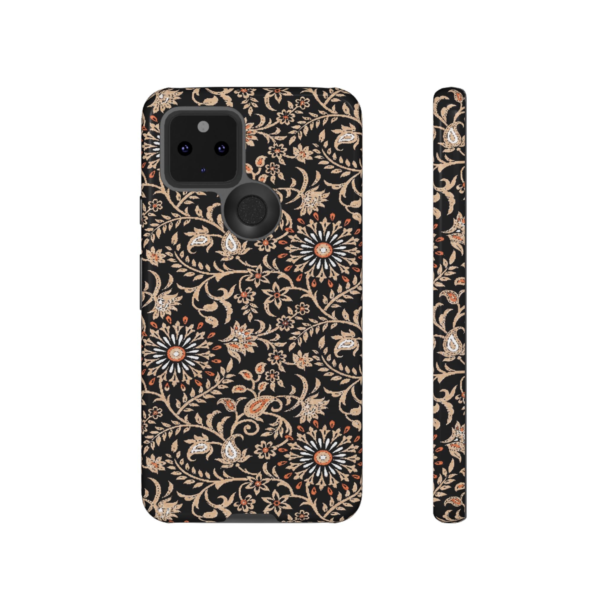 Batik Floral Black Ornate Daisies Tough Google Pixel Case