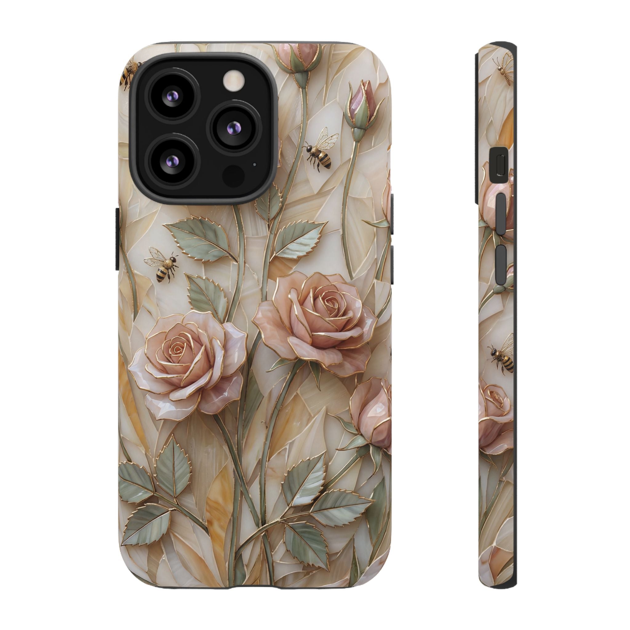 Vintage Blush Rose Floral Tough iPhone Protective Cover