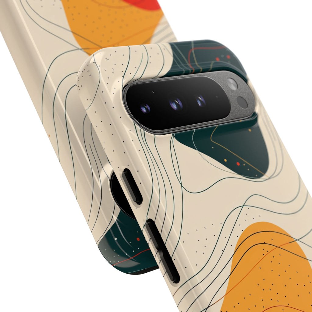 Abstract Retro Waves Google Pixel Case | Colourful Modern Art