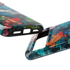 Koi Pond Tough Google Pixel Case — Stained Glass Lotus & Koi Design