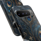 Peacock Feather Google Pixel Phone Case | Blue Gold Phone Case