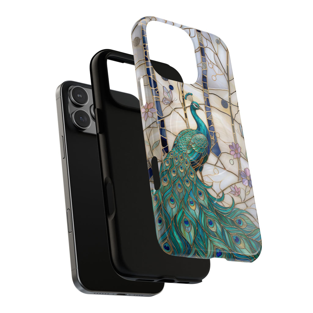 Peacock Stained Glass Tough MagSafe Phone Case