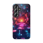 Neon Tunnel Tough Samsung Galaxy Case — Retro Futuristic Galaxy Design