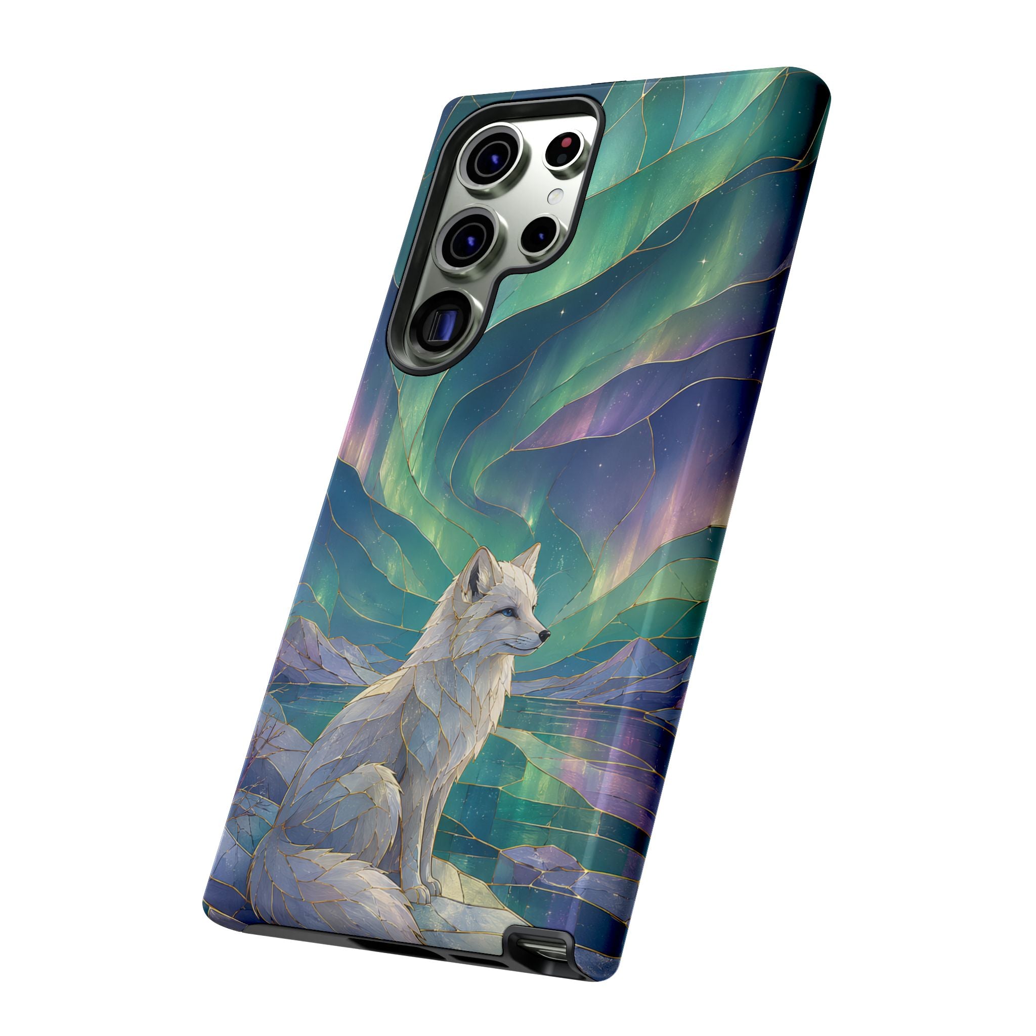 Arctic Fox Samsung Galaxy Phone Case | Northern Lights Phone Case