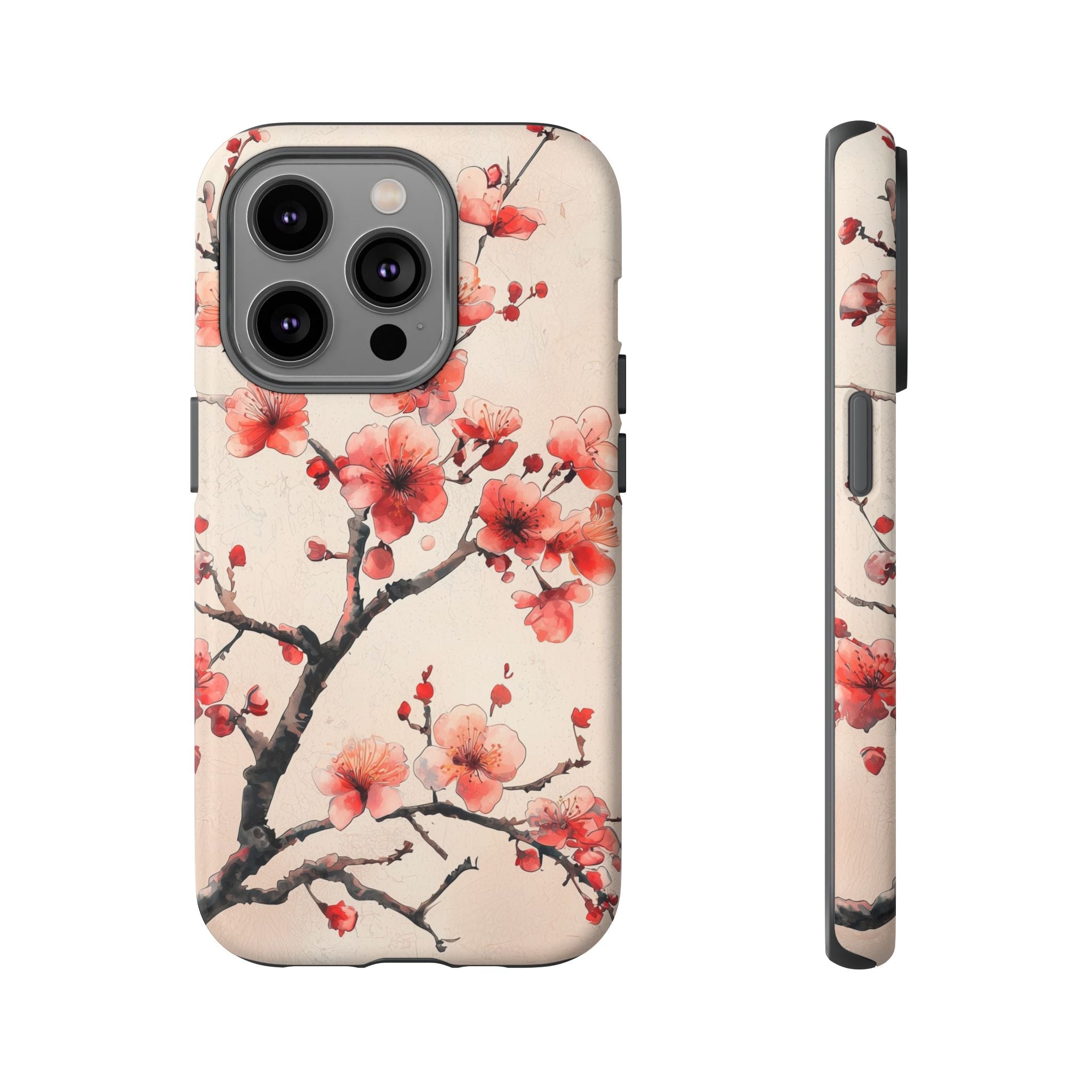 Cherry Blossom iPhone Case | Floral Tough Case with Pink Blossom Branch Design