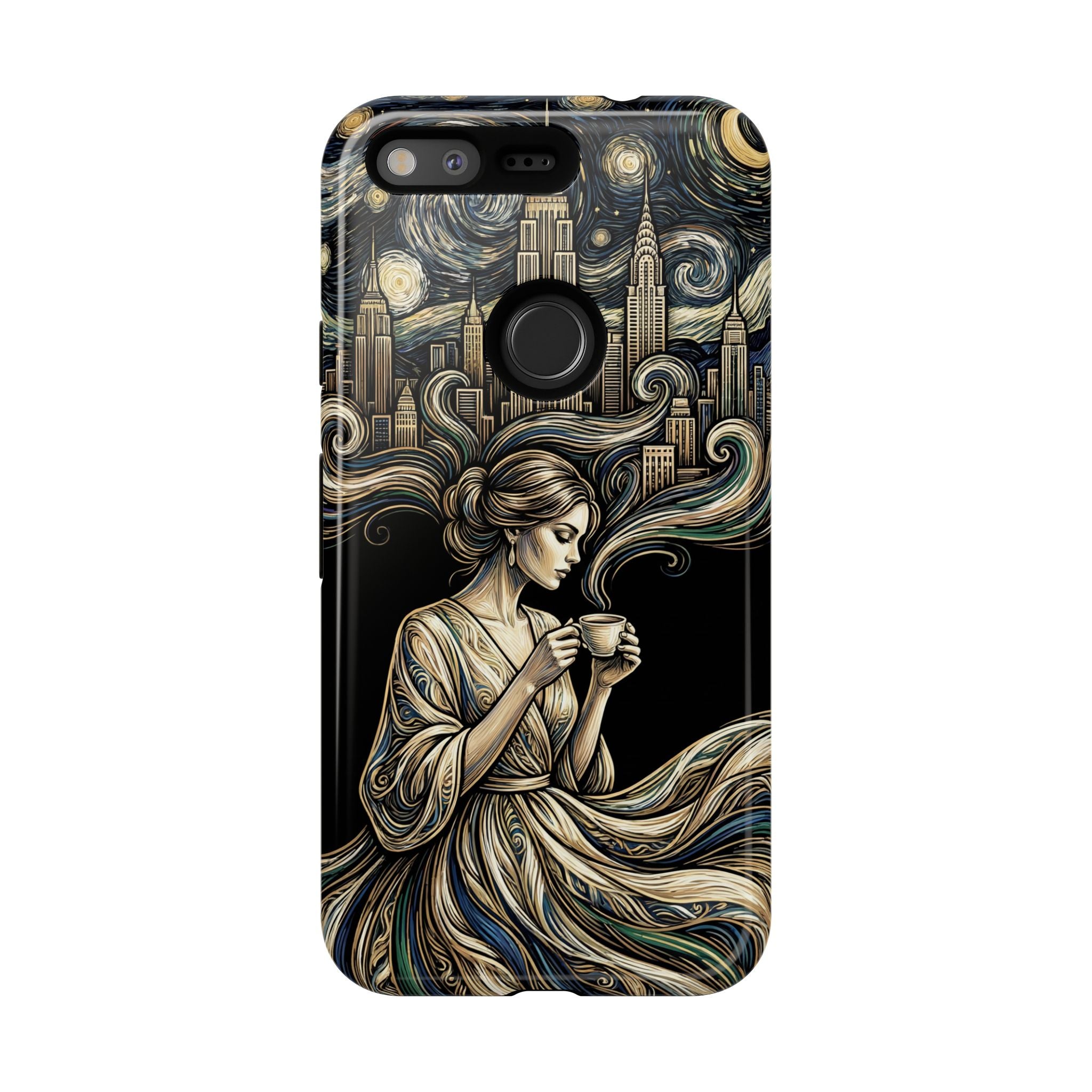Vintage Cityscape Woman Tea Art Google Pixel Phone Case