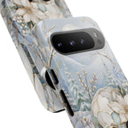 Gothic Skull Google Pixel Phone Case | Winter Floral Phone Case