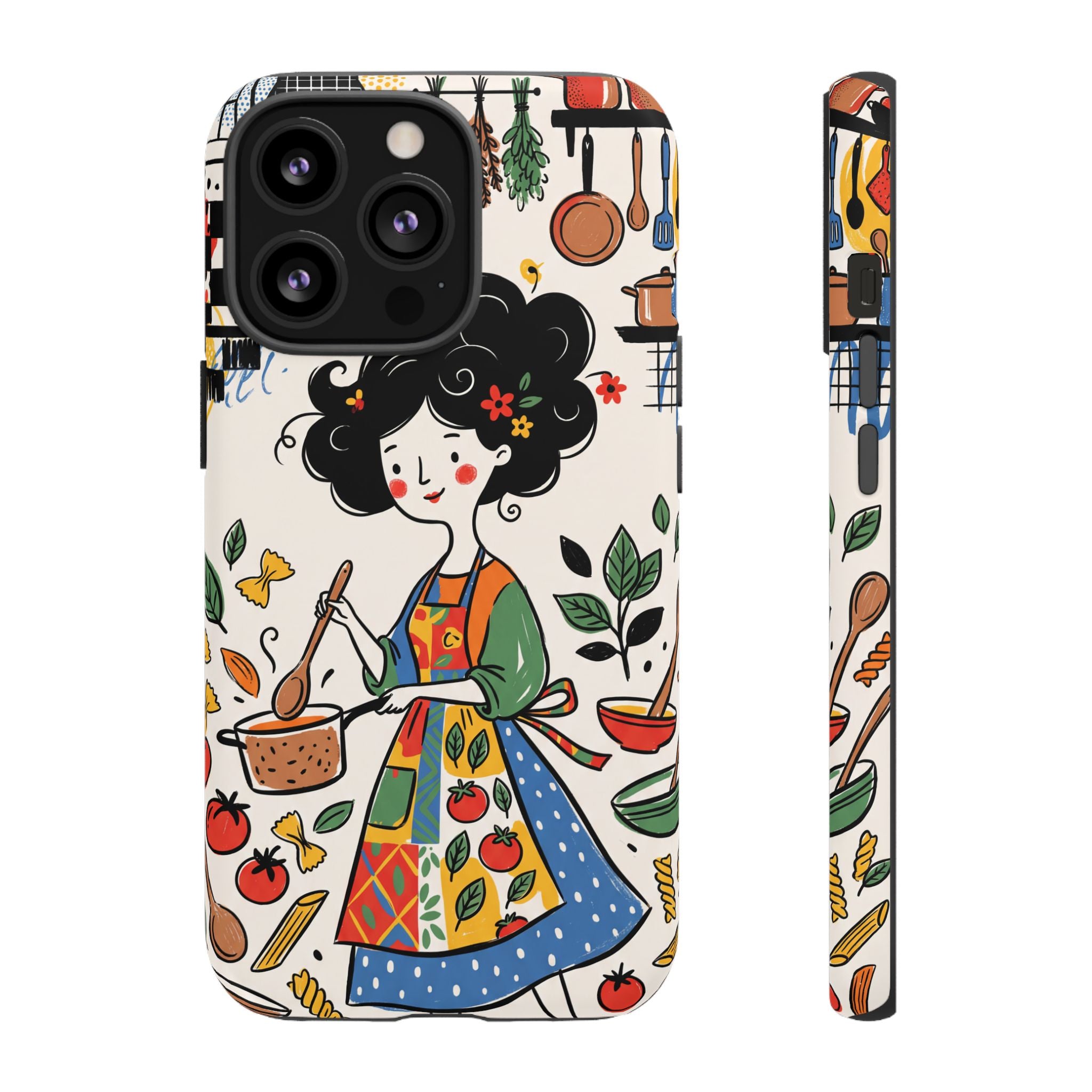 Whimsical Chef Kitchen Illustration iPhone Case