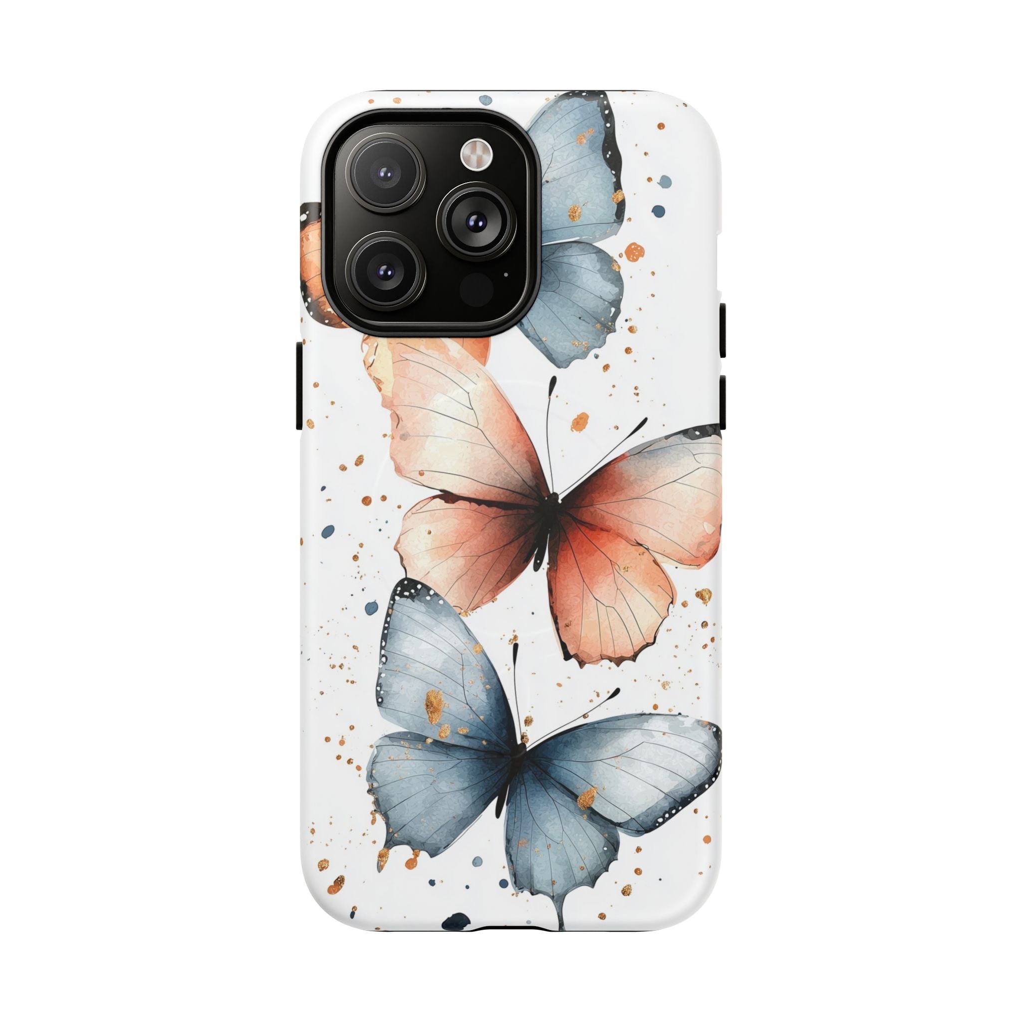Custodia MagSafe resistente per iPhone con motivo farfalla acquerello