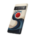 Abstract Wave Google Pixel Case | Red Sun Ocean Art