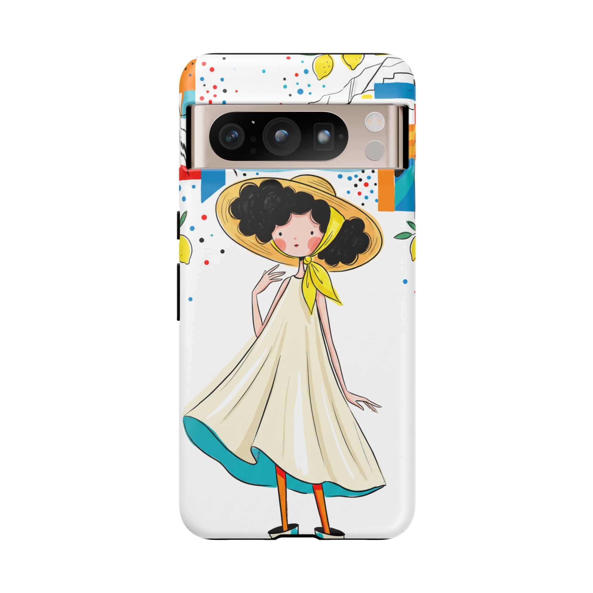 Cute Summer Girl Google Pixel Phone Case | Whimsical Coastal Illustration Protective Case