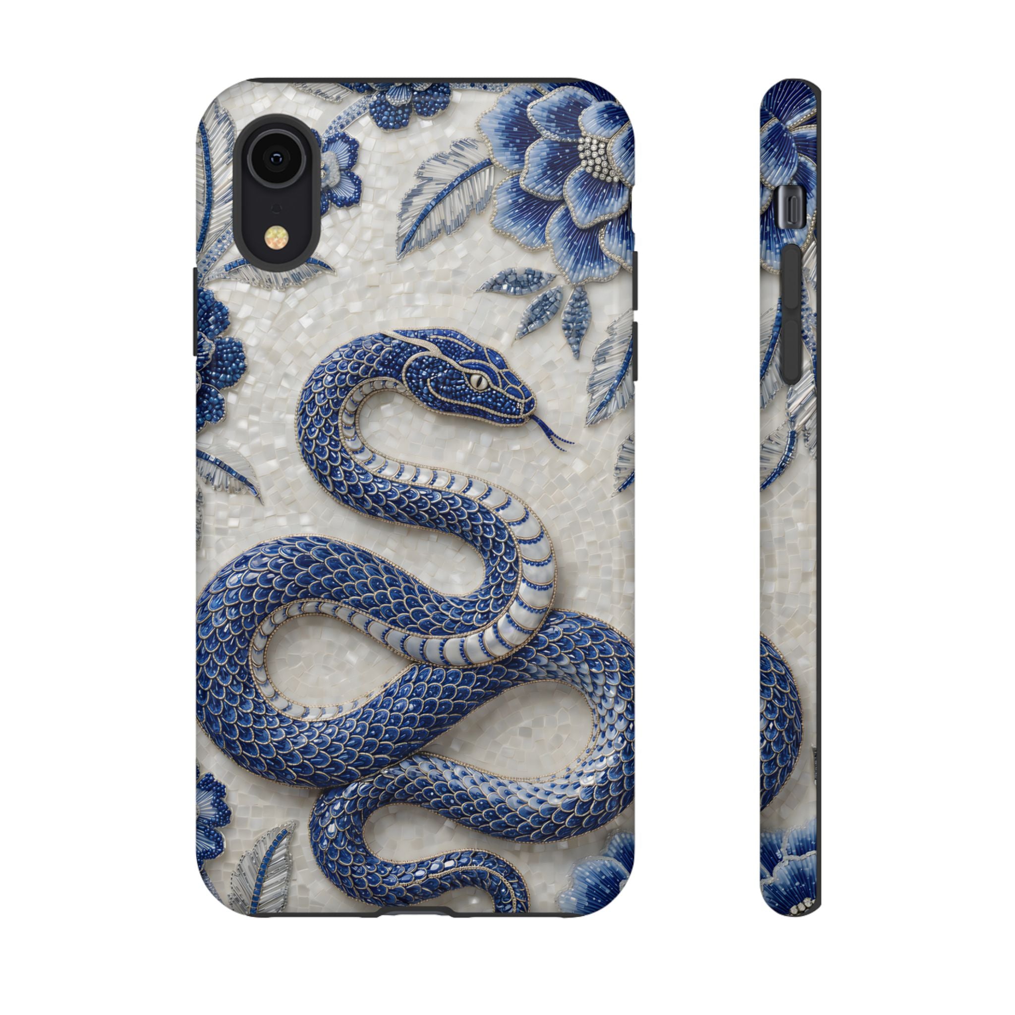 Asian Zodiac Snake iPhone Case | Blue & White Porcelain Slim Shockproof Case | Year of the Snake