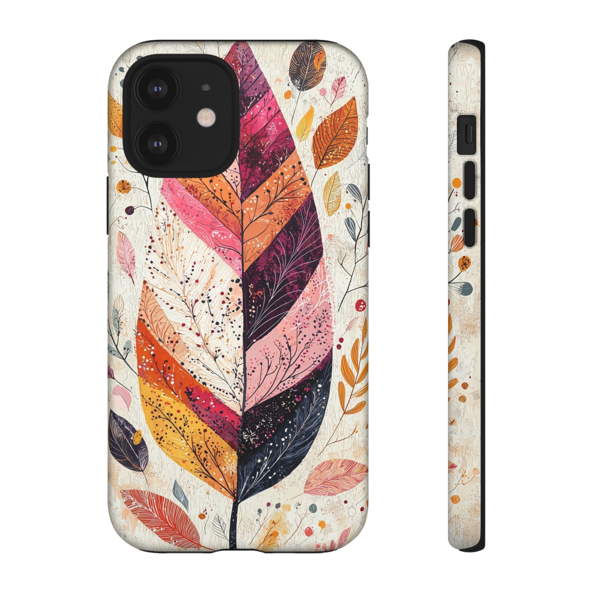 Autumn Leaf Tough iPhone Case | Watercolour Feathered Fall Design